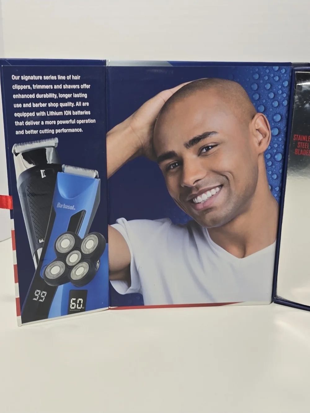 Barbasol Rechargeable LCD Head Shaver - Blue- New In The Box